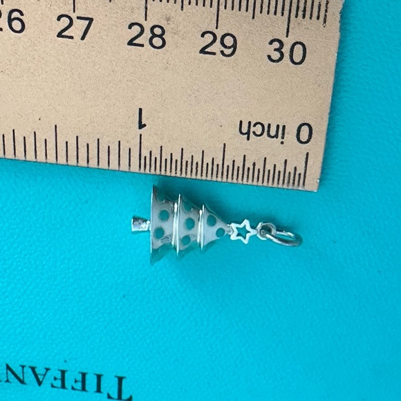 New - never worn Tiffany & Co NEW Christmas Tree Charm SS Blue Enamel - Picture 7 of 8